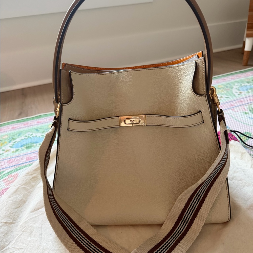 Tory Burch Lee Radziwill pebbled double bag